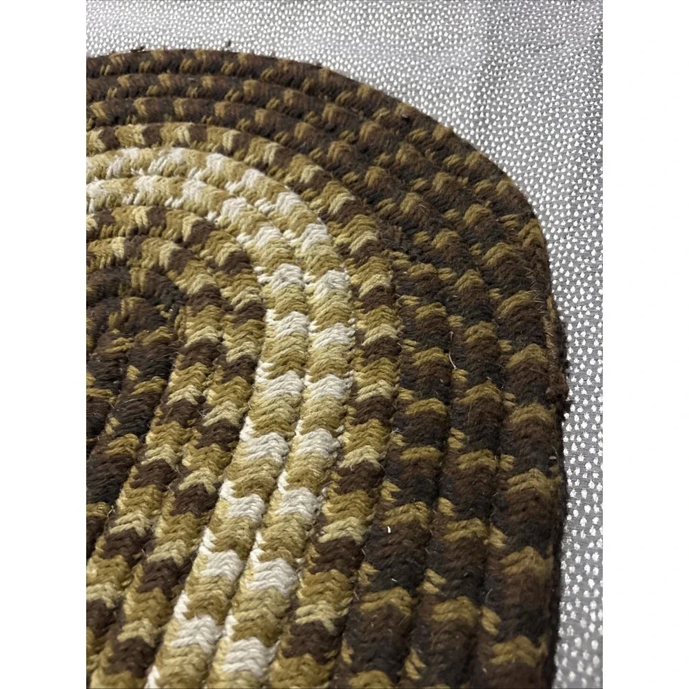 Oval Braided Wool Blend Chunky Area Rug 32